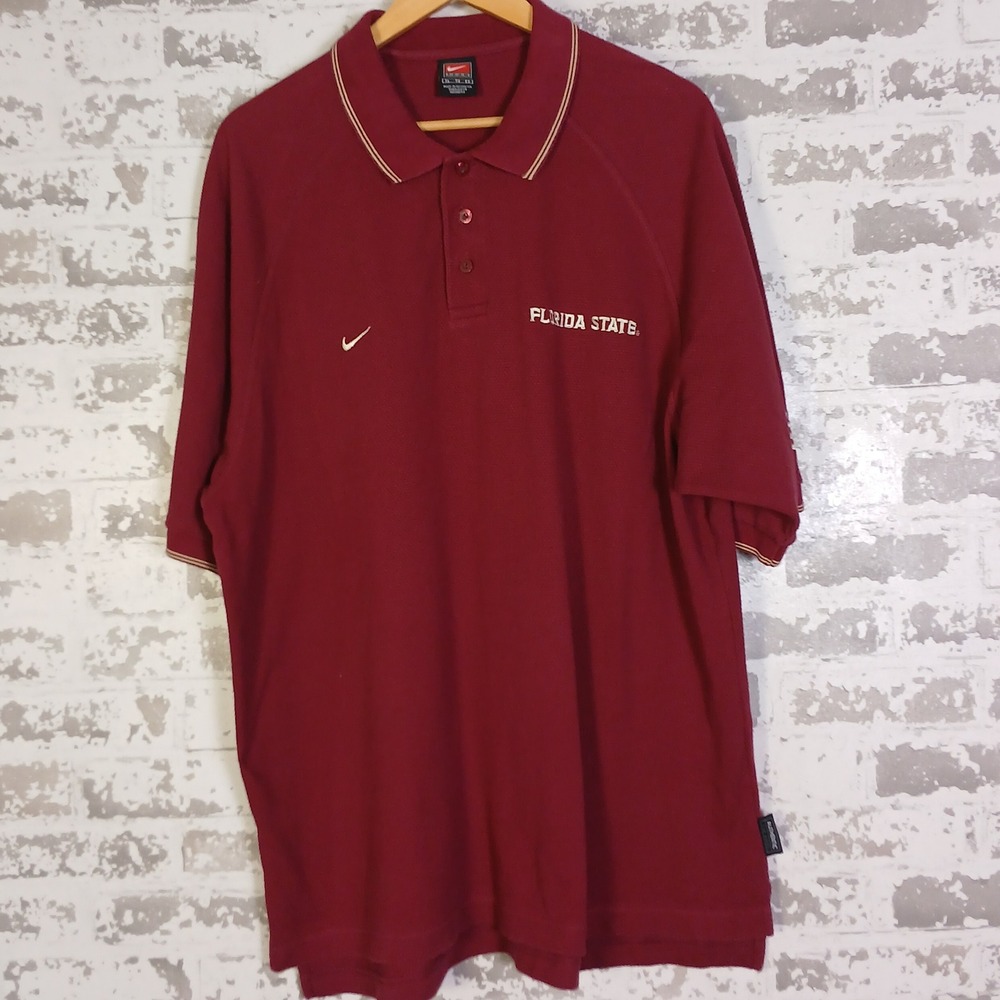 Nike‎ Florida State Seminoles Men's Polo Shirt XL Maroon Team Authentic  College